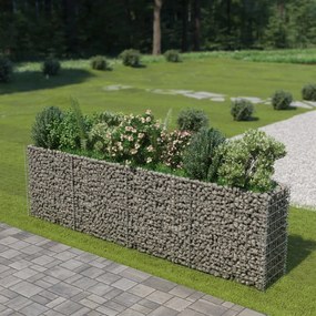 vidaXL Canteiro elevado/cesto gabião 360x50x100 cm aço galvanizado