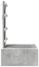Mesa de Maquiagem Suspensa com Luzes LED Cinza Concreto