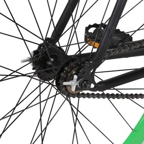 Bicicleta de mudanças fixas 700c 55 cm preto e verde