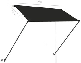 Toldo retrátil com LED 250x150 cm antracite