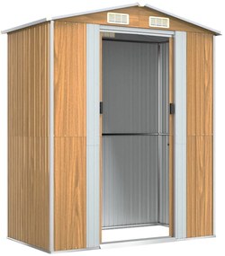 Abrigo de jardim 192x108x223 cm aço galvanizado Marrom