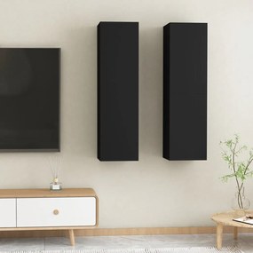 vidaXL Móveis de TV 2 pcs 30,5x30x110 cm derivados de madeira preto