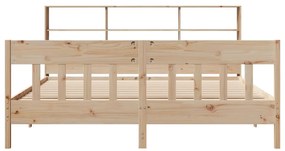 Cama sem colchão 200x200 cm madeira de pinho maciça