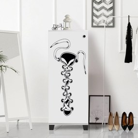 Sapateira Filinta – Branco/Preto – 50 cm x 127 cm x 38 cm