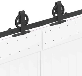 Kit de ferragens para porta deslizante 400 cm aço preto