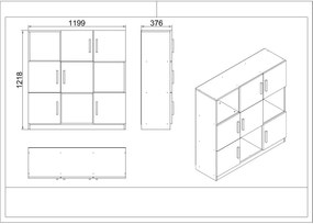 Conjunto de Mobiliário de Escritório VO19 – Branco – Espessura 18 mm
