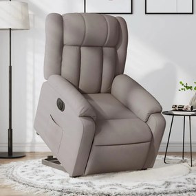 vidaXL Poltrona reclinável elevatória elétrica cinza-acastanhado
