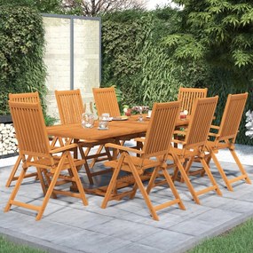 vidaXL 9 pcs conjunto de jantar para jardim madeira de acácia maciça