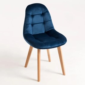 Cadeira Kelen Veludo - Azul