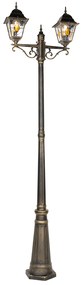 Candeeiro de pé vintage para exterior dourado antigo 240 cm 2 luzes - Antigua Clássico / Antigo