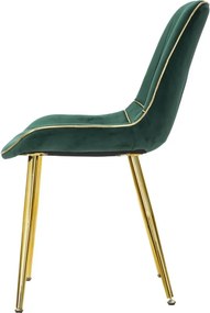 CONJUNTO DE 2 CADEIRAS PARIS 51X59X79 CM VERDE E DOURADO