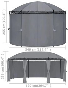 Gazebo com cortinas 520x349x255 cm antracite