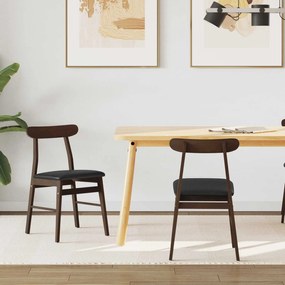 vidaXL Cadeira de jantar 2 pcs Castanho Escuro e Preto