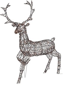 Rena de Natal Castanha em Rattan incl. LED IP44 - Glossie