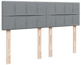 Cama com molas/colchão 160x200 cm tecido cinzento-claro