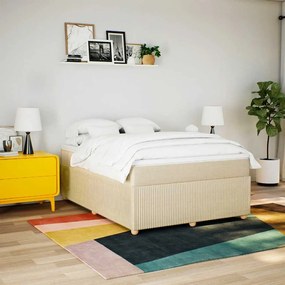 Cama com molas/colchão 140x190 cm tecido cor creme