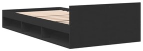 Estrutura cama c/ gaveta 75x190 cm derivados de madeira preto