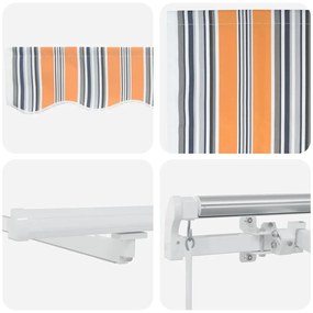 Toldo Retrátil with Manual Laranja / Cinza / Azul / Branco 450 × 300 c