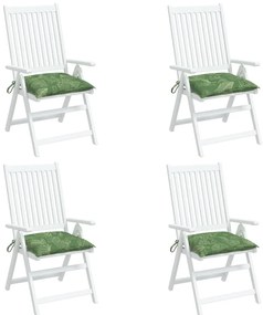Almofadões p/ cadeira 4 pcs 50x50x7 cm tecido padrão folhas