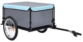 Reboque de carga para bicicleta 65 kg preto e azul