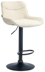Banco alto em tecido com estrutura preta 85-106 x 49 x 51 cm cor creme