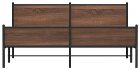 Estrutura cama sem colchão 180x200 cm metal carvalho castanho