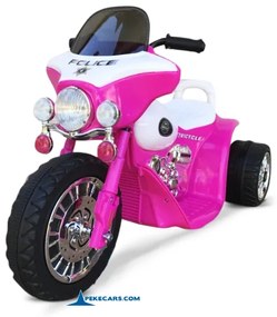 Moto criança eletrica Trimoto Policía 6V Rosa