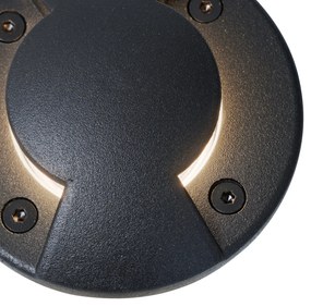 Foco de chão moderno preto GU10 50mm efeito de 2 luzes IP65/IP67 - Cellar Moderno