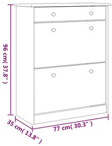 Sapateira ALTA 77x35x96 cm madeira de pinho maciça