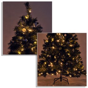® Árvore de Natal Artificial Árvore 180 cm com Suporte 745 ramas 200 Luzes LED