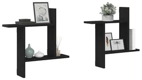 Estantes de parede 2 pcs 50x12x50 cm carvalho preto