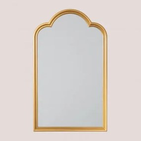 Espelho de Parede de Madeira Aurora Dourado - Sklum