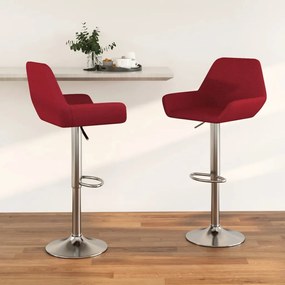 vidaXL Bancos de bar 2 pcs tecido vermelho tinto