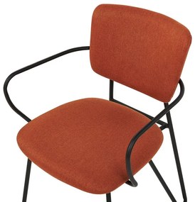 Conjunto de 2 cadeiras de jantar em tecido laranja ELKO Beliani