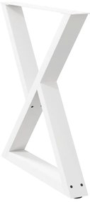 Pés para mesa de jantar 2 peças, branco, 70x(72-73,3) cm, aço