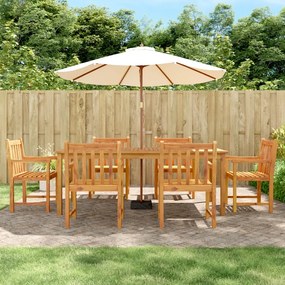 vidaXL 7 pcs conjunto de jantar para jardim madeira de acácia maciça
