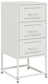 Mesas de cabeceira 2 pcs 36x39x78 cm aço branco