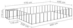 Canil 30,25 m² aço preto
