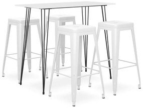 vidaXL 5 pcs conjunto de bar branco
