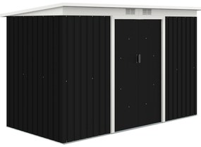 Outsunny Abrigo de Jardim 280x130x172cm Abrigo de Exterior de Aço Galvanizado com Porta Corredeira e Ventilações Cinza Escuro