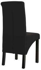 Cadeiras de jantar 2 pcs tecido preto
