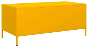 Mesa centro 101,5x50x43,5 cm aço laminado frio amarelo mostarda