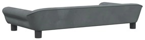 Sofá infantil 100x50x26 cm veludo cinzento-escuro