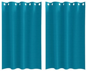 Cortinas com cortinas 2 pcs Turquesa 175 x 140 cm Poliéster