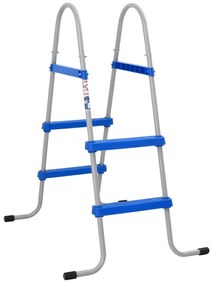 VidaXL Escada de piscina p/ piscina de superfície 84 cm aço e plástico