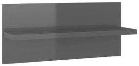 Estantes de parede 4 pcs 40x11,5x18 cm cinzento brilhante