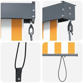 Cortina Rolô Exterior laranja e branco 220 x 250 cm tecido