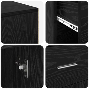 Mesa de Canto Carvalho Preto 102x88x75 cm Madeira Ingenheirada