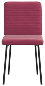 Cadeiras de jantar 2 pcs veludo vermelho tinto