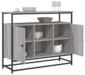 Aparador 100x35x80 cm derivados de madeira cinzento sonoma